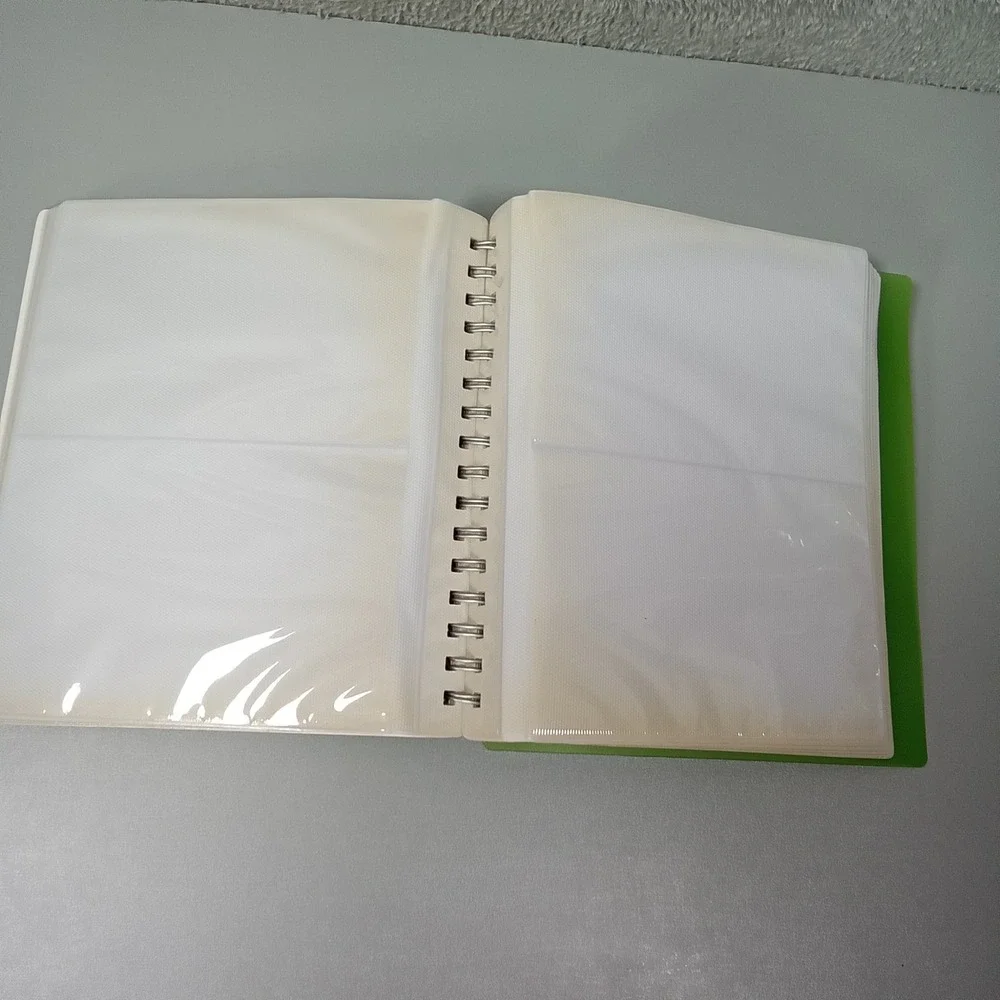 Lime Green Family Birdbath Spiral‎ Bound Photo Album Clear Sleeves Scrapbook